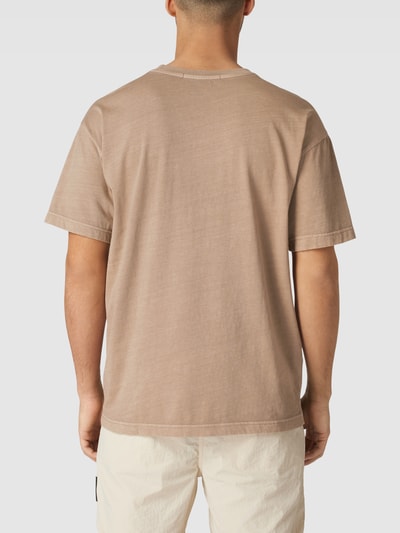 Calvin Klein Jeans T-shirt met extra brede schouders, model 'MONOLOGO' Beige - 5