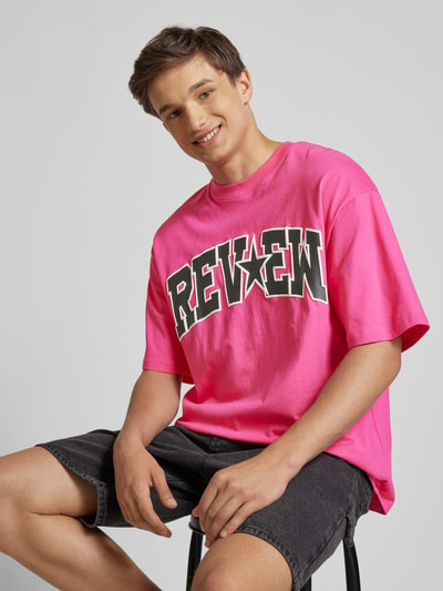 REVIEW T-Shirt mit Label-Print Pink 3