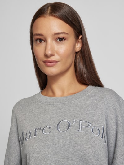 Marc O'Polo Sweatshirt met labelstitching Lichtgrijs gemêleerd - 3