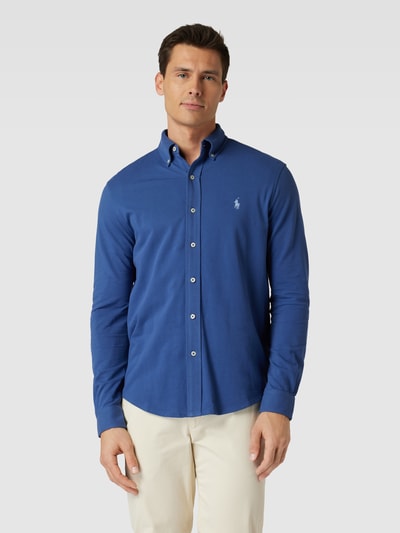 Polo Ralph Lauren Slim fit vrijetijdsoverhemd met logostitching Koningsblauw - 4