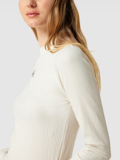 Calvin Klein Jeans Longsleeve mit Strukturmuster Offwhite 3