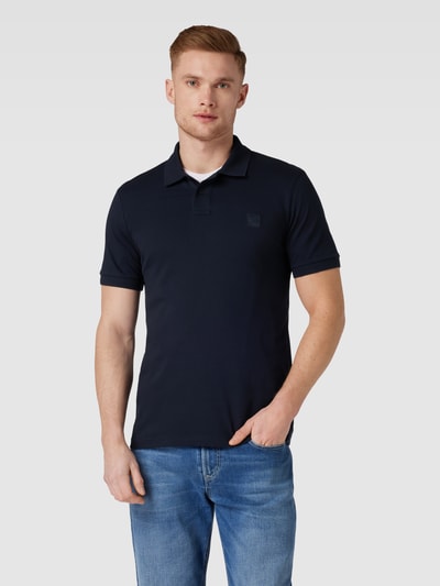 BOSS Orange Slim fit poloshirt met korte knoopsluiting Marineblauw - 4