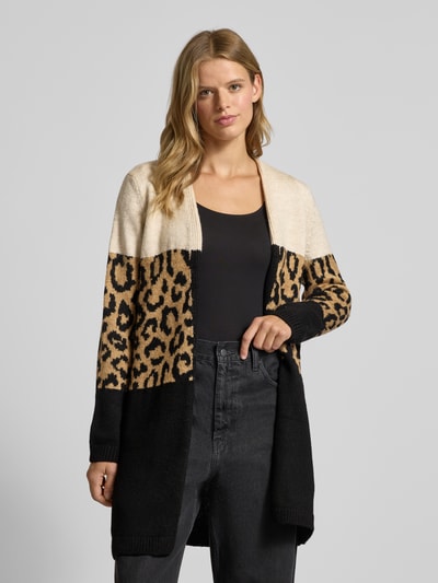 Only Regular Fit Cardigan mit Animal Print Modell 'JADE' Sand 4