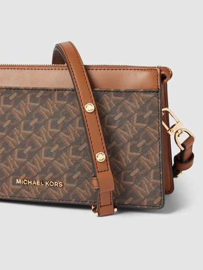 MICHAEL Michael Kors Crossbodytas met labeldetail, model 'EMPIRE' Middenbruin - 3