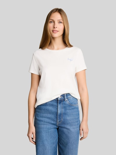 Tom Tailor Denim regular fit T-shirt van puur katoen Offwhite - 4