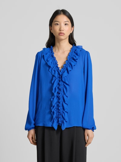 Marc Cain Bluzka z wolantami Królewski niebieski 4