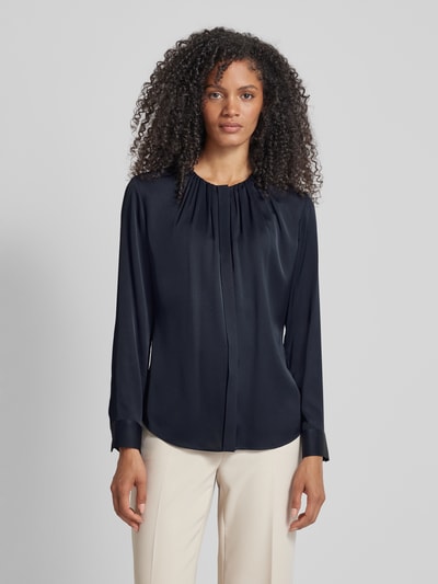 BOSS Blouse met ruches, model 'Banorah' Marineblauw - 4