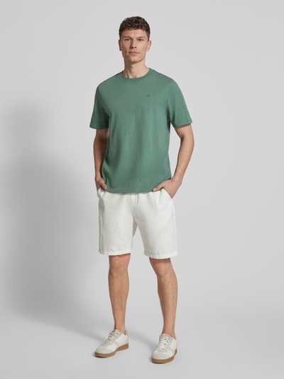 Wood Wood T-Shirt mit Label-Stitching Modell 'Bobby' Gruen 1