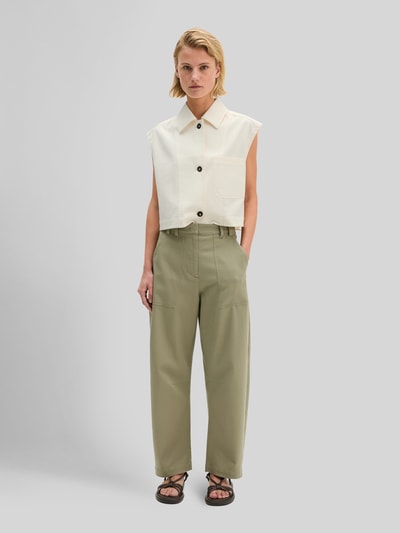 Marc O'Polo Barrel Fit Jeans aus Baumwoll-Mix mit aufgesetzten Taschen Oliv 1