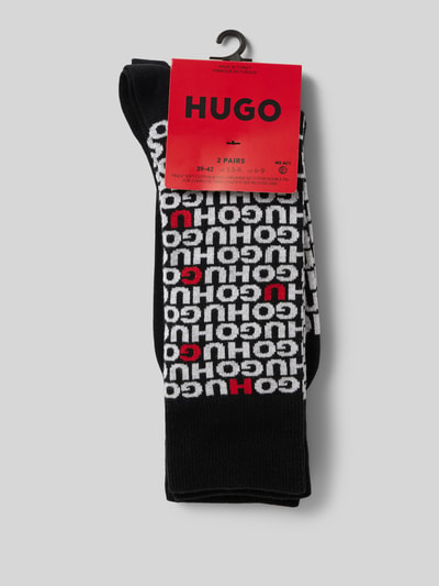 HUGO Socken mit Label-Stitching im 2er-Pack Black 3