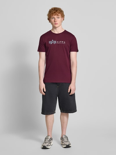 Alpha Industries T-Shirt mit Label-Print Bordeaux 1