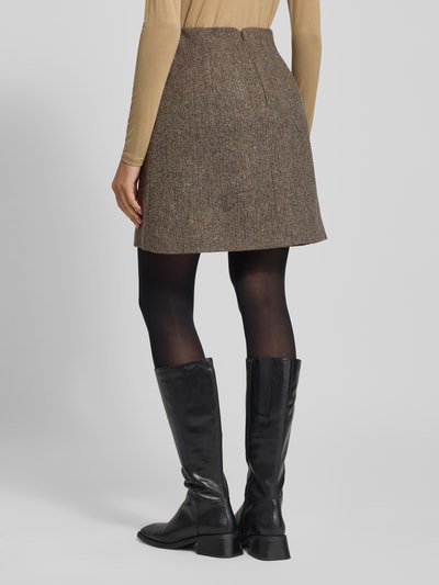 Weekend Max Mara Licht uitlopende midirok van zuivere scheerwol, model 'MARCHE' Donkerbruin - 5