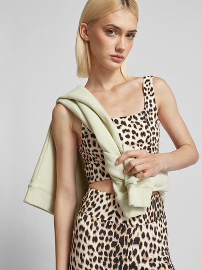 OH APRIL Crop Top mit Animal-Print Hellbraun 3