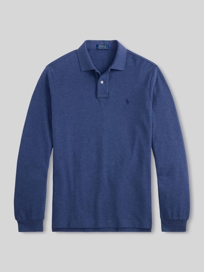 Produktfoto, Regular Fit Poloshirt aus reiner Baumwolle von Polo Ralph Lauren in Dunkelblau mit glatter Oberfläche, Herren Poloshirt von Polo Ralph Lauren