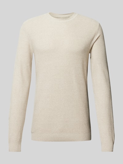 Jack & Jones Premium Strickpullover mit gerippten Abschlüssen Modell 'LUCAS' Offwhite 2