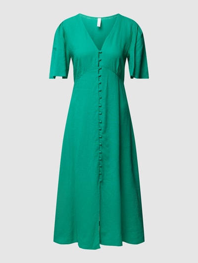 MANGO Midikleid mit V-Ausschnitt Gruen 2