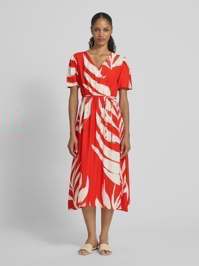 ZABAIONE Sukienka midi w kopertowym stylu model ‘Si44ciliana’ Jasnoczerwony 4