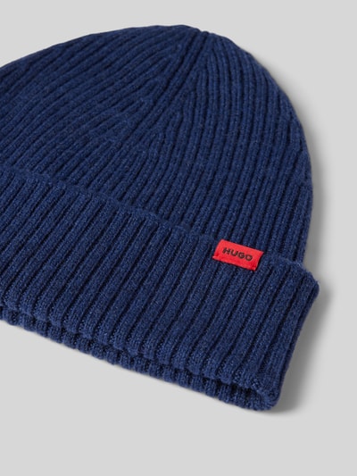 HUGO Beanie aus Schurwolle mit Label-Patch Modell 'Xola' Blau 2