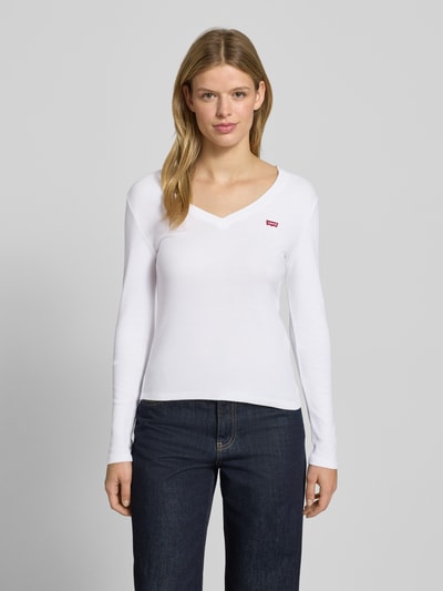 Levi's® Shirt met lange mouwen en labelstitching en V-hals Wit - 4