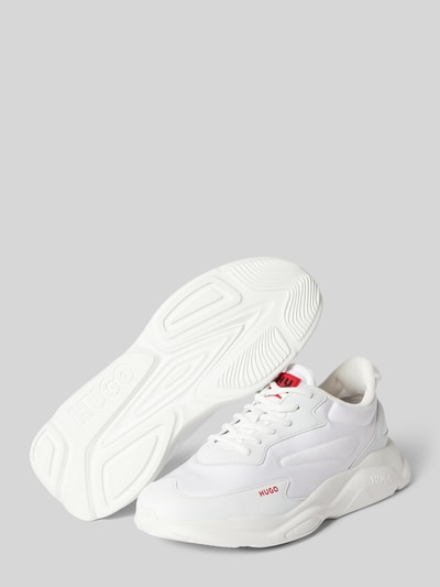 HUGO Sneakersy z detalami z logo model ‘Leon’ Biały 3