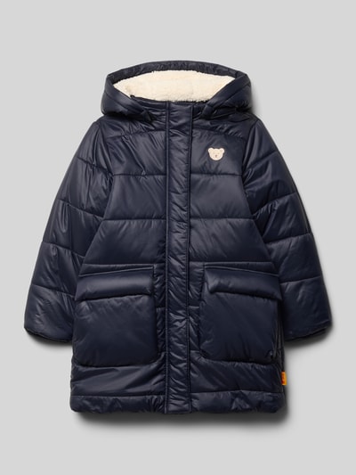 Steiff Regular fit gewatteerd jack met logostitching Marineblauw - 1