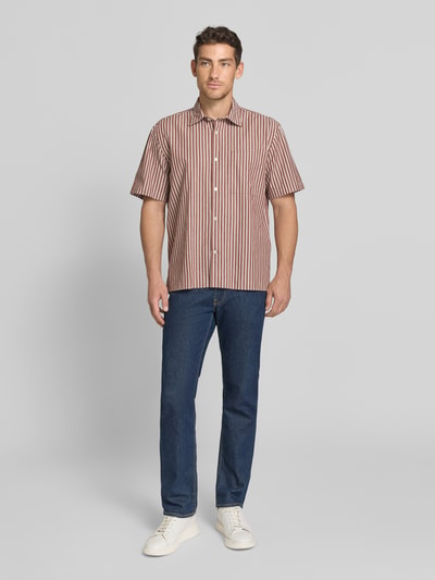 Selected Homme Relaxed Fit Freizeithemd aus reiner Baumwolle Modell 'STUART' Hellbraun 1