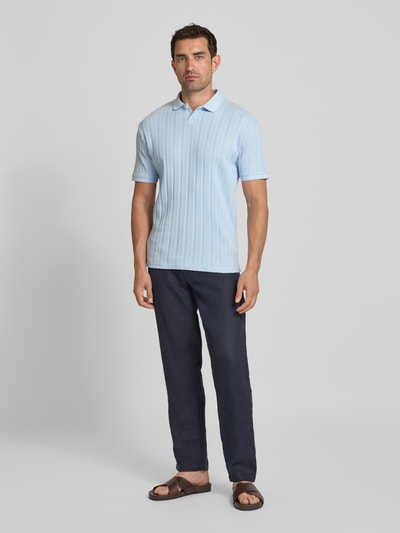 SELECTED HOMME Slim fit poloshirt met structuurmotief, model 'JADEN' Hemelsblauw - 1
