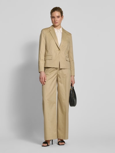 BOSS Wide leg stoffen broek met persplooien, model 'Tiana' Beige - 1