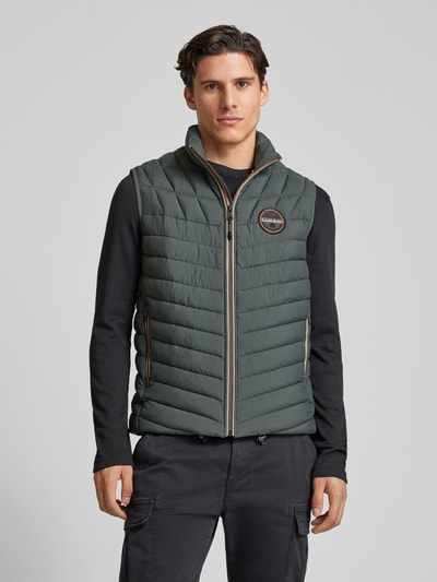 Napapijri Bodywarmer met opstaande kraag, model 'LAPAZ' Kaki - 4