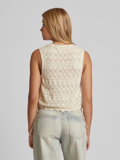 Vero Moda Gebreide top met ajourpatroon, model 'BALI' Beige - 5