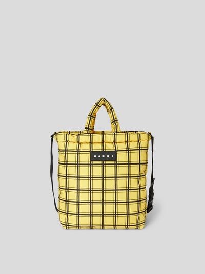 Marni Tote Bag mit Karomuster Gelb 2