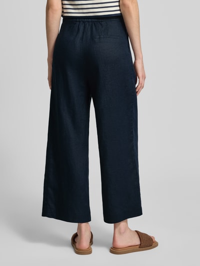 Christian Berg Woman Leinenhose mit Bindegürtel Dunkelblau 5