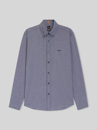 Produktfoto, Regular Fit Freizeithemd aus Oxford-Baumwolle Modell 'RICKERT' von BOSS Orange in melierter Optik, lange Ärmel, Button-Down-Kragen, durchgehende Knopfleiste, reine Baumwolle