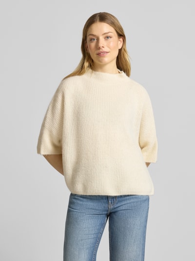 Someday Strickpullover aus Alpaka-Mix mit Stehkragen Modell 'Talene' Offwhite 4