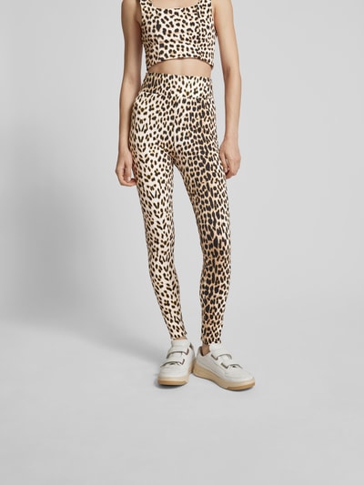 OH APRIL Leggings mit Animal-Print Hellbraun 4