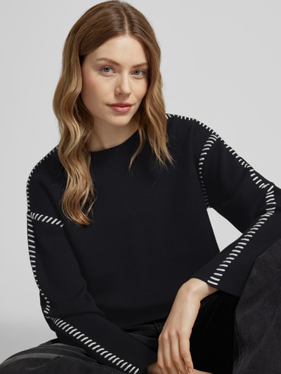 YAS Gebreide pullover met ronde hals, model 'STITCHA' Zwart - 3