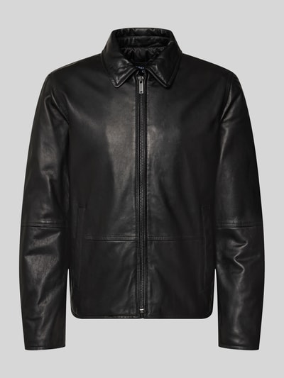 Strellson Regular fit jack van echt lamsleer model 'KELLAN' Zwart - 1