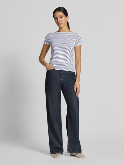 MANGO Skinny Fit T-Shirt aus reiner Baumwolle Marine 1