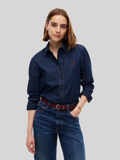 Tommy Hilfiger Jeansbluse aus reiner Baumwolle Modell 'MYF' Jeansblau 4