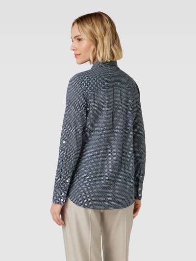 Tom Tailor Blouse met all-over motief Marineblauw - 5