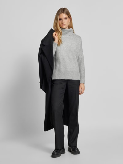 Vero Moda Pullover mit Wasserfall-Ausschnitt aus weichem Material-Mix Modell 'DOFFY' Hellgrau Melange 1