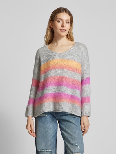 miss goodlife Strickpullover aus Woll-Mix mit überschnittenen Schultern Hellgrau 4