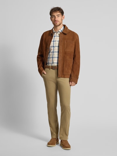 Christian Berg Men Regular fit chino met achterzakken Kaki gemêleerd - 1