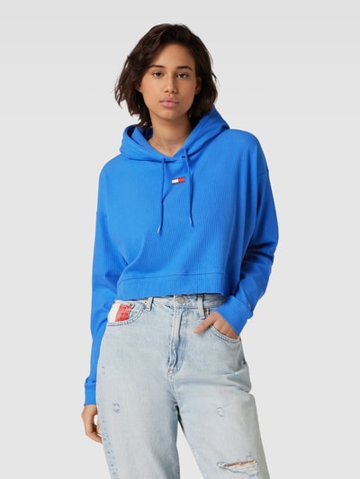 TOMMY HILFIGER Oversized Cropped Hoodie in Ripp-Optik Modell 'HERITAGE' Royal 4