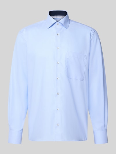 ETERNA Comfort fit zakelijk overhemd van katoen met kentkraag Bleu - 2
