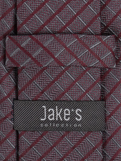 Jake*s Slim Fit Krawat z jedwabiu (6,5 cm) Bordowy 2