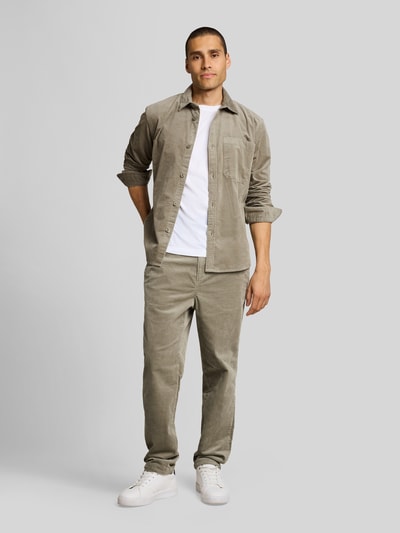 Tom Tailor Denim Koszula casualowa ze sztruksu z pełną listwą guzikową Ciemnozielony 1