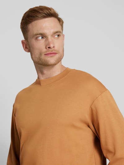 SELECTED HOMME Relaxed Fit Longsleeve mit Stehkragen Modell 'DANI' Cognac 3