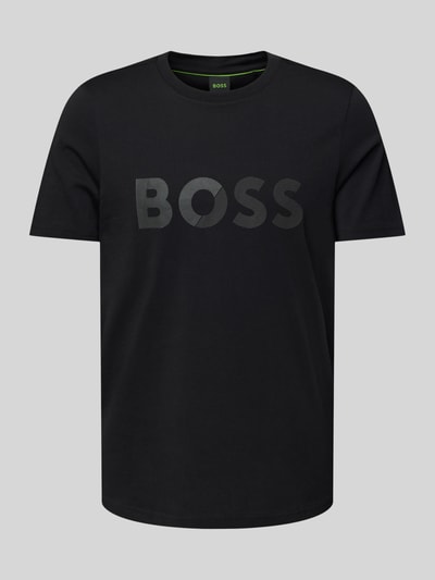 BOSS Green T-Shirt mit Label-Print Black 1