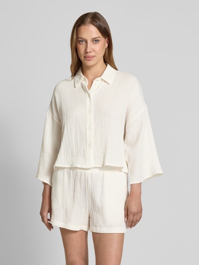 Vero Moda Loose Fit Hemdbluse aus reiner Baumwolle Modell 'NATALI' Weiss 4